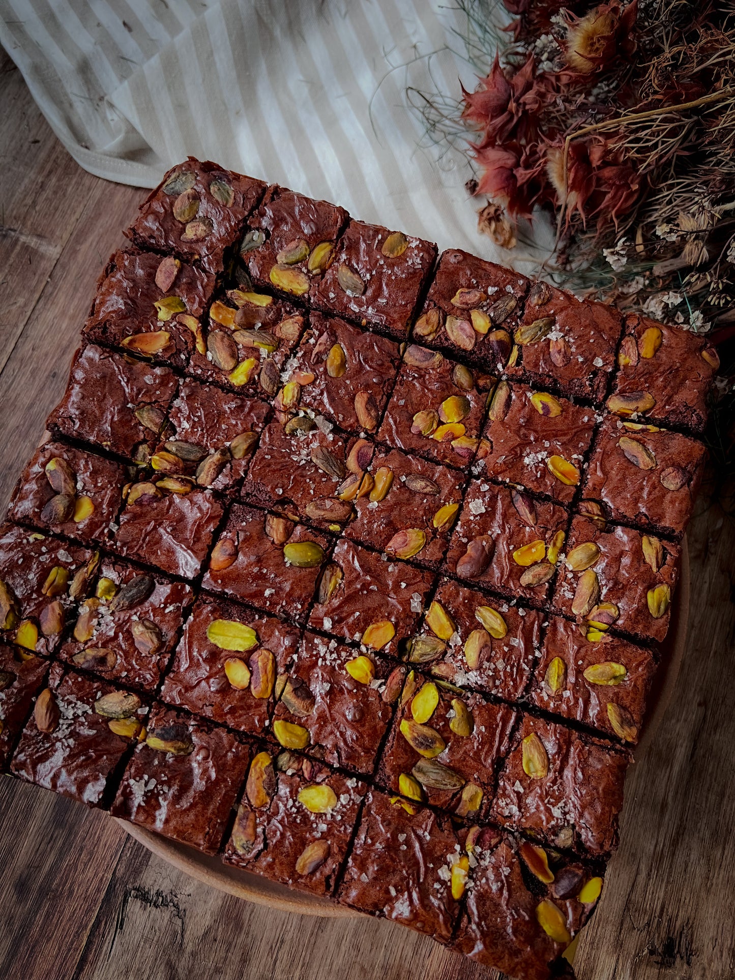 Pistachio Flaked Sea Salt Brownies